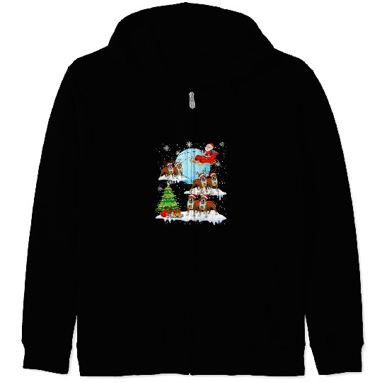 Dog Staffordshire Bull Terrier Dog Reindeer Christmas Cute Zip Hoodies