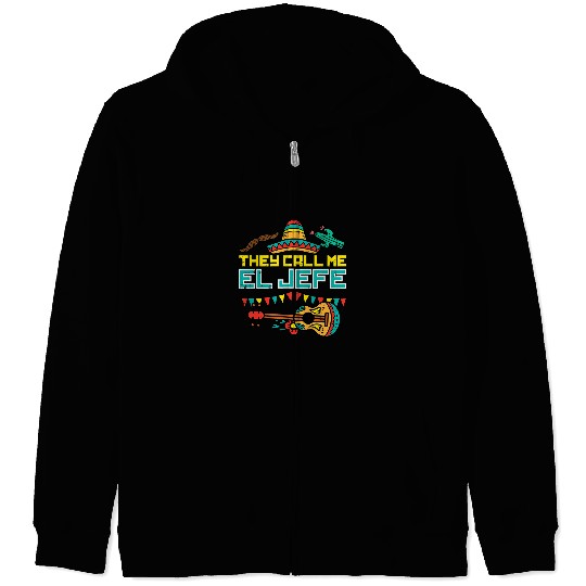 Guitarist They Call Me El Jefe Guitar Cinco De Mayo Music Boys Men Guitar Zip Hoodies