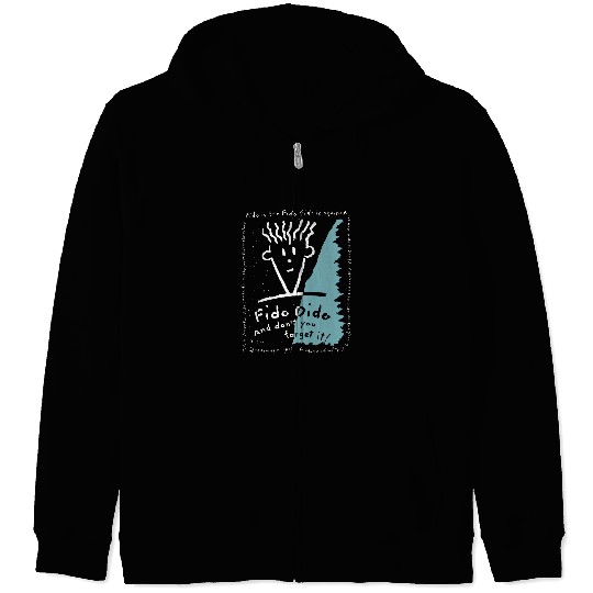 Fido Dido Text Frame 1 Zip Hoodies