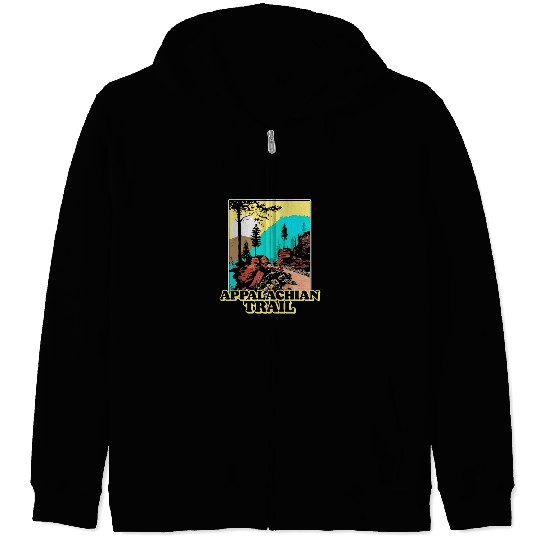 Hiking Hiker vintages Appalachian Trail Overlook Mountains Retro Hiking 3 Hike Zip Hoodies