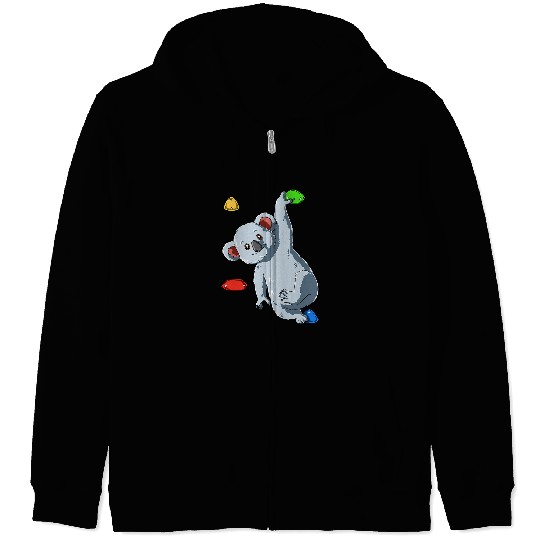Climbing Climber Rock Climbing Bouldering Koala Climb Zip Hoodies