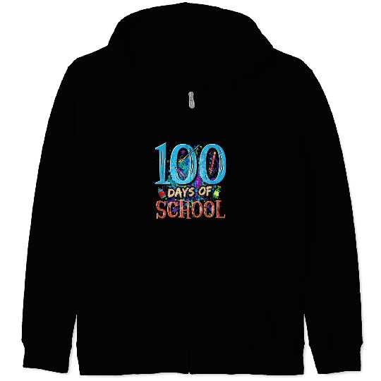 100 Days of School Art Class Art Teacher or Student Zip Hoodies