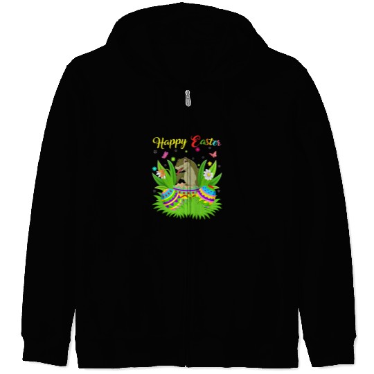 Dragons Komodo Dragon Lover Easter Egg Funny Komodo Dragon Easter Zip Hoodies