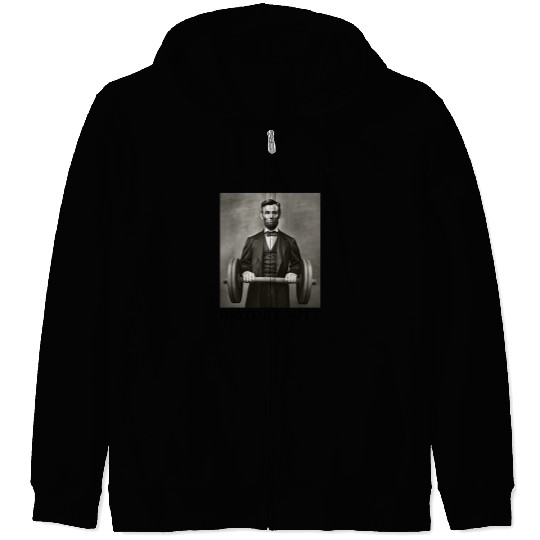 Funny Abraham Abe Lincoln History Buff Mens July 4th Zip Hoodies