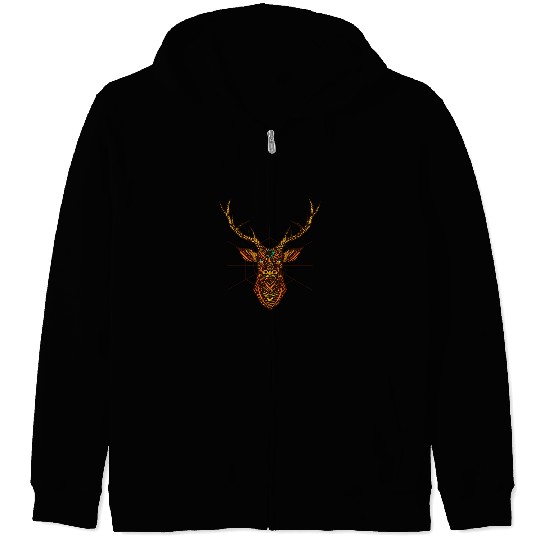 Deer Mandala Art Hunting Hunter Antler Gift 1 Zip Hoodies