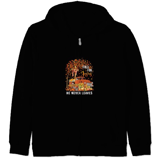 Christian Fall For Jesus He Never Leaves Pumpkin Truck Thanksgiving 134 Bibble Jesus Christ Zip Hoodies