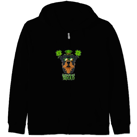 Dog Rottweiler Shenanigans Squad I St Patricks Day Rottweiler Zip Hoodies