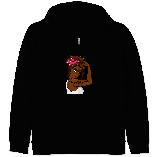 Black History Pin Up Rosie The Riveter Psychologist Zip Hoodies