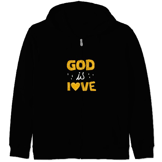 God is Love Religious Religion Faith Cool Zip Hoodies