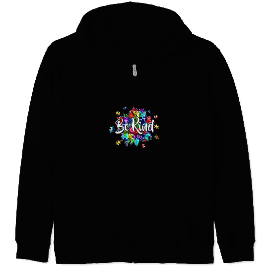 Autism Be Kind Autism Awareness Western sunflower Autism puzzle Neurodiverse Zip Hoodies