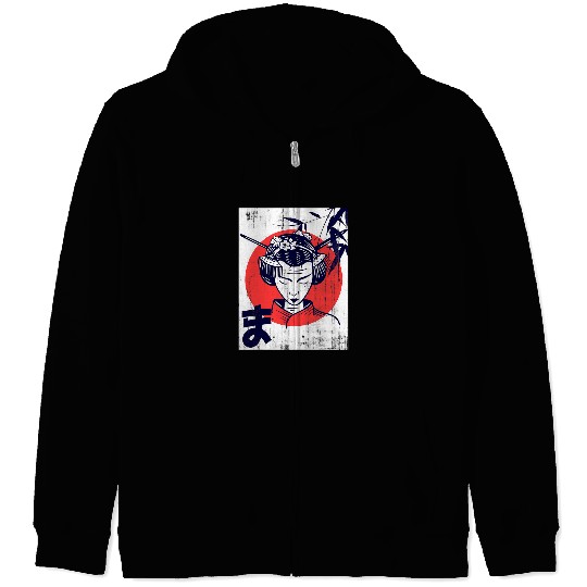 Anime Japan Tokyo Asia art geisha Zip Hoodies