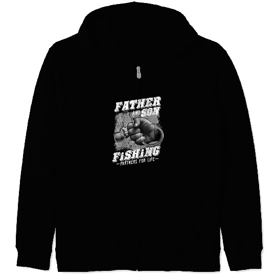 Fishing Father and Son Fishing partner for life Father day 18 Fisher Hook Fisher Zip Hoodies