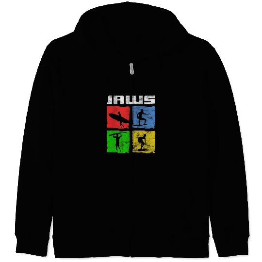 DISTRESSED Beautiful Jaws Maui Hawaii Surfing Zip Hoodies