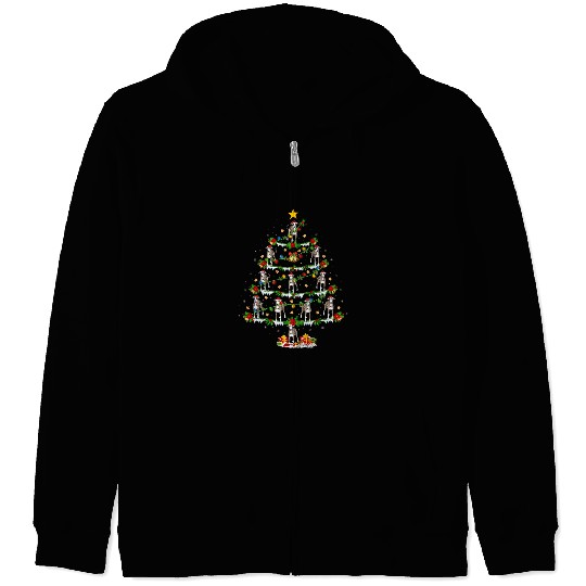 Dog Grayhound Funny xmass Lights Italian Greyhound Dog Christmas Tree Zip Hoodies