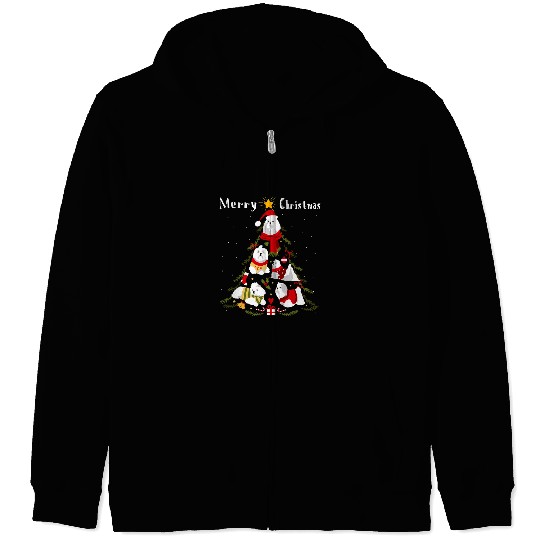 Dog Maltese Christmas Tree xmass Dog Lover Zip Hoodies