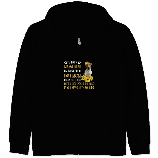 Dog Jack Russell Sunflower Jack Russell Terrier Mom Mothers Day Dog Mom Women Zip Hoodies
