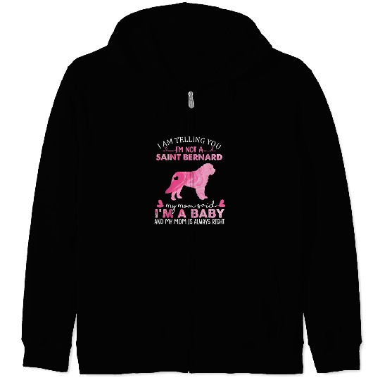 Dog Saint Bernard Mom Baby Funny Cute Dog Owner Lover Christmas Zip Hoodies