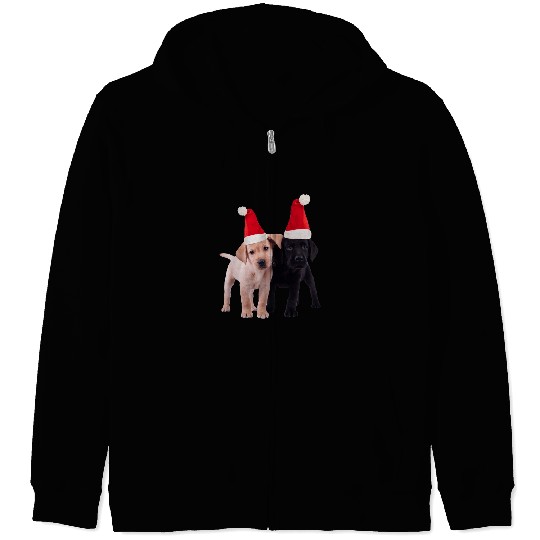 Funny Labrador Lab Dog Black Yellow Lab Puppies Santa Christmas Dog Labrador Zip Hoodies