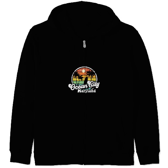 Surf Life Ocean City Maryland Beach Vacation Retro Surfing Summer Gift 1 Zip Hoodies