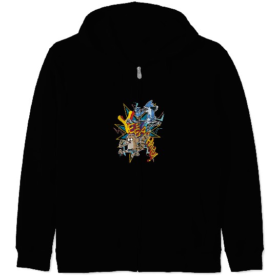 Regular Show Yeeaahhhu Karate Kick Zip Hoodies