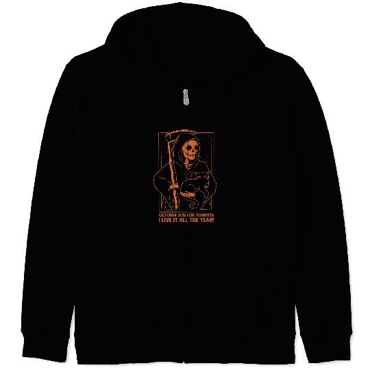 Funny Halloween Tourists Grim Reaper October 131 Zip Hoodies