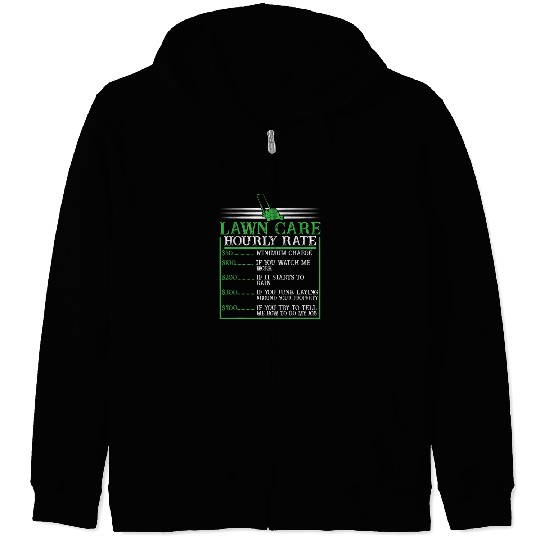 Distressed Lawn Care Hourly Rate Pricing Chart Lawn Mowing Zip Hoodies