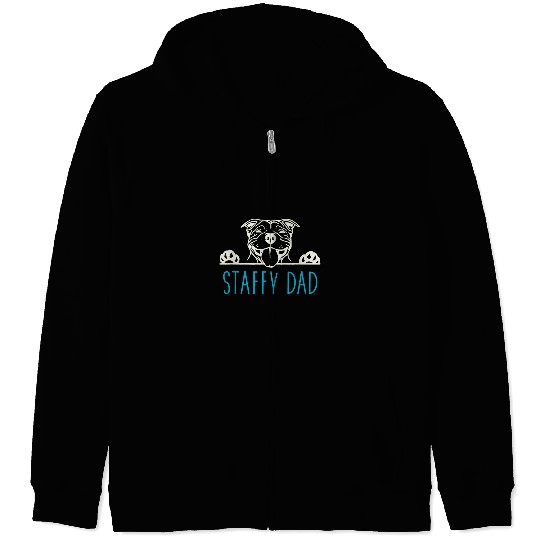 Dog Staffordshire Staffy Dad with Staffordshire Bull Terrier Dog Zip Hoodies