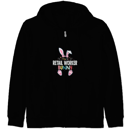 Im The Retail Worker Bunny Easter Day Rabbit Matching Zip Hoodies