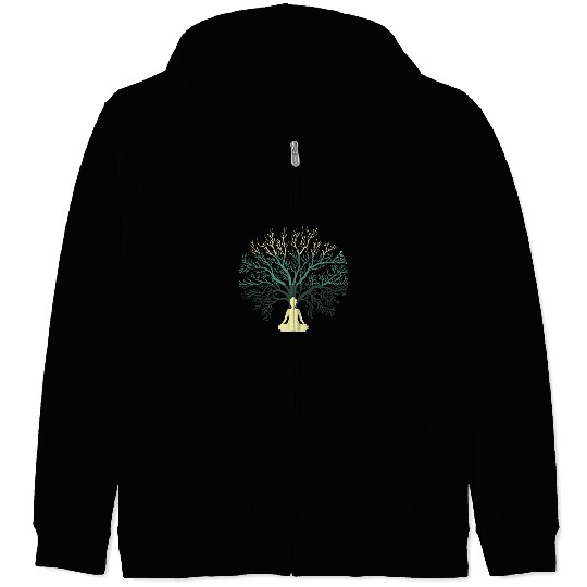 Namaste Yoga Tree of Life Yoga Zen Meditation Buddhism Spiritual Meditation Zip Hoodies