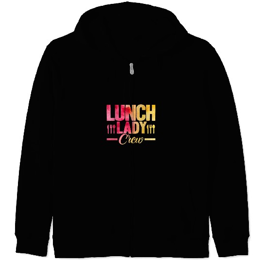 Lunch Lady Crew Watercolor Cafeteria Worker Zip Hoodies