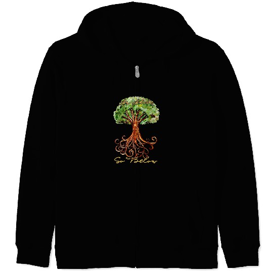 As Above so Below druid art tree of life Zip Hoodies