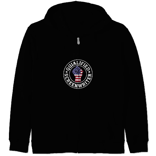 Patriotic 4th July Writer Screenwriter Zip Hoodies