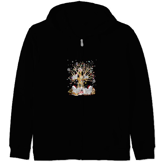 Coton De Tulear Christmas Tree Lights xmass Pajama Dog 300 Zip Hoodies