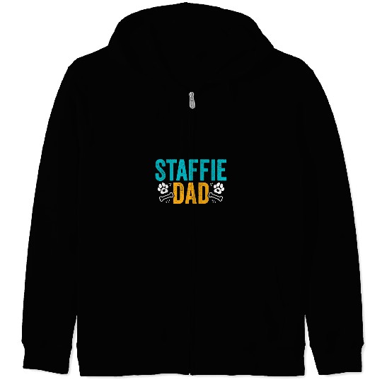 Dog Staffordshire Staffie Dad Staffordshire Bull Terrier Dog Lovers Zip Hoodies