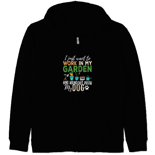Gardening Dog Lover Gardener Garden Pet Gift Plants Zip Hoodies