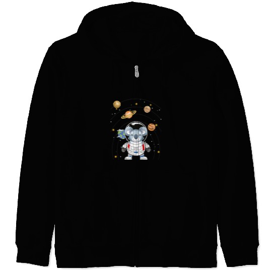 Funny Bear Planets Space Scientist Australia Animal Koala Astronaut Cute Bears Zip Hoodies