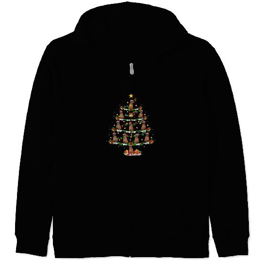 Dog Staffordshire xmass Lighting Staffordshire Bull Terrier Christmas Tree Zip Hoodies