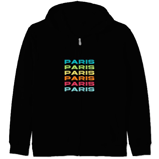I Love Paris Paris Colorful Illustration Fashion Graphic Zip Hoodies