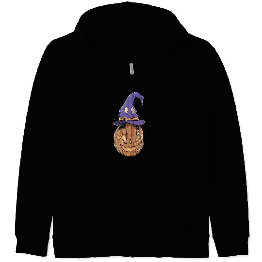 Pastel Goth Pumpkin Warlock Squash Fruit Halloween Magic Hat 518 Zip Hoodies