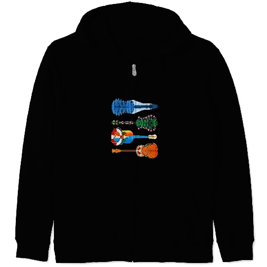 Guitar Seasons Guitar Lover for any Guitarist Zip Hoodies