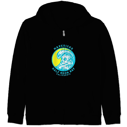 Surf Life Mavericks Half Moon Bay Surfing Zip Hoodies