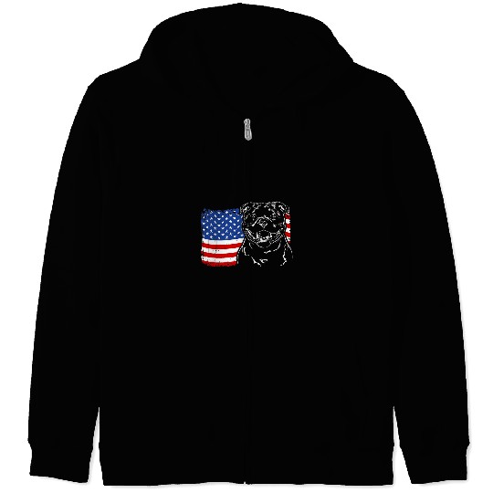 Dog Staffordshire Proud Staffordshire Bull Terrier American Flag patriotic dog Zip Hoodies