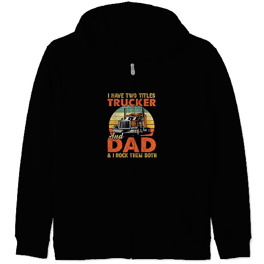 Mens Retro bests Trucker Dad Big Rig Semi Truck Driver Christmas 1 Zip Hoodies