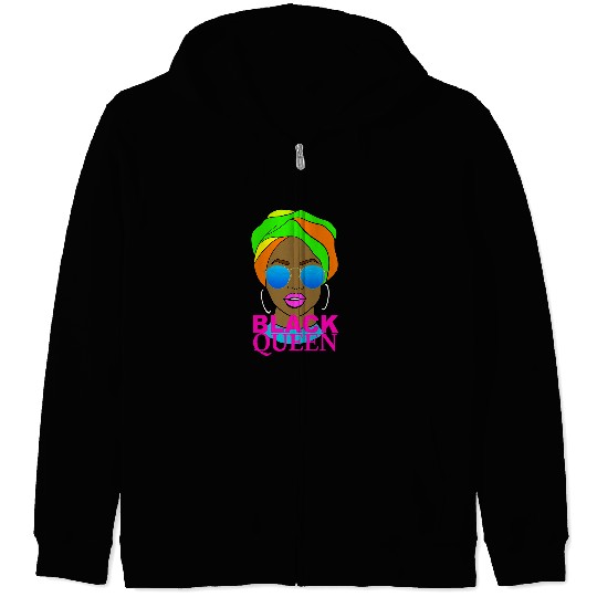 Black Queen Sunglasses African American Woman Art by VERED Zip Hoodies