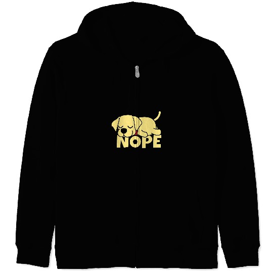 Labrador Lab Dog Lazy Labrador Retriever Yellow Lab Cute Dog Nope Zip Hoodies