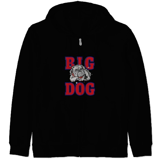Big Dog Colorful Comic Dog Illustration Novelty Art Design Zip Hoodies