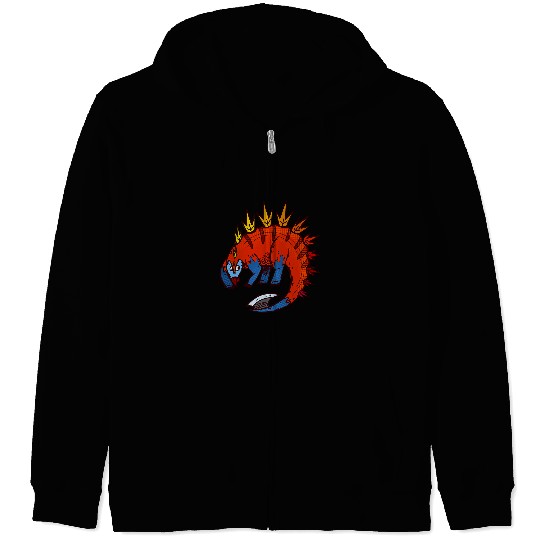 Canadian Stegosaurus Dinosaur Comic Book Style for Kids Zip Hoodies
