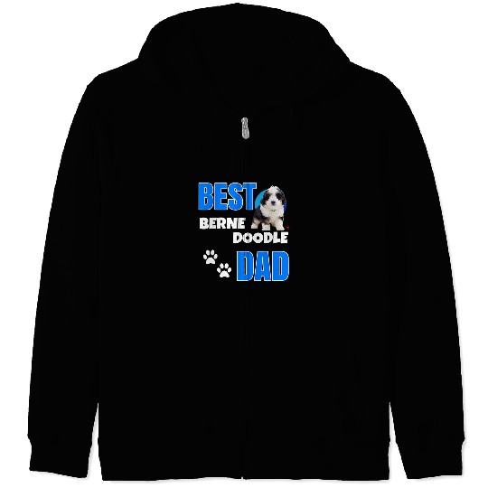 Bernedoodle Puppy Dog Lover cute Christmas bests Dad men Zip Hoodies