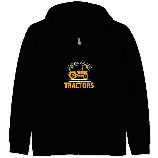 Tractor driving Just A Boy Who Loves Tractors Farming 1 Zip Hoodies