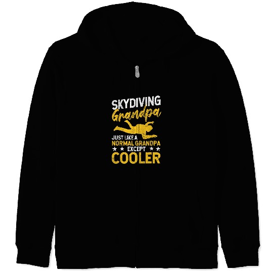 Skydiving Gift Mens Skydiving Grandpa Parachuter Skydive Grandfather Skydiver Zip Hoodies